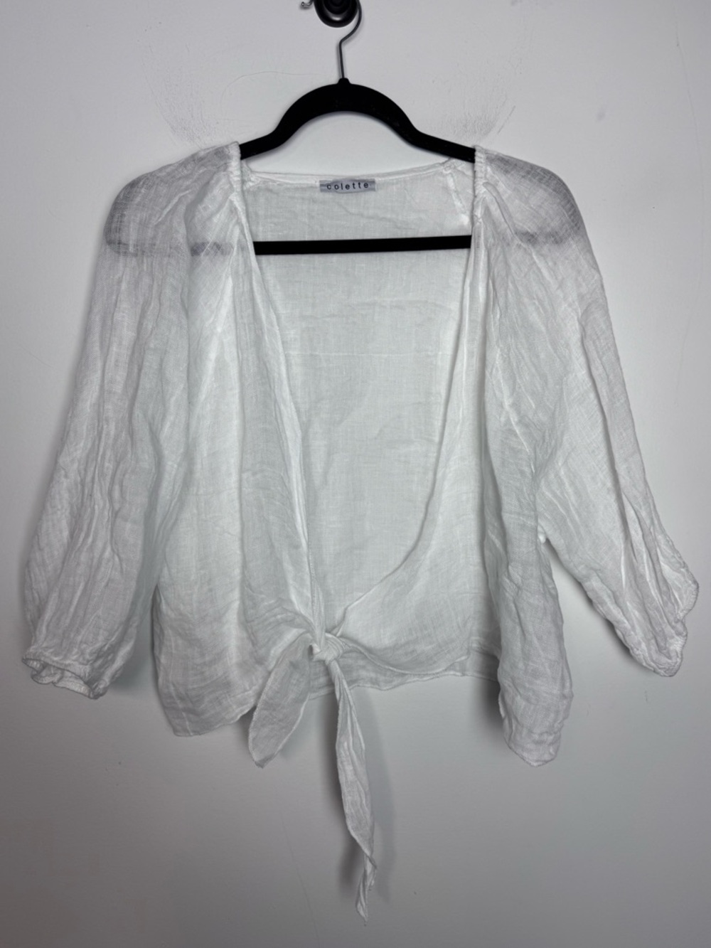 Colette White Linen Wrap